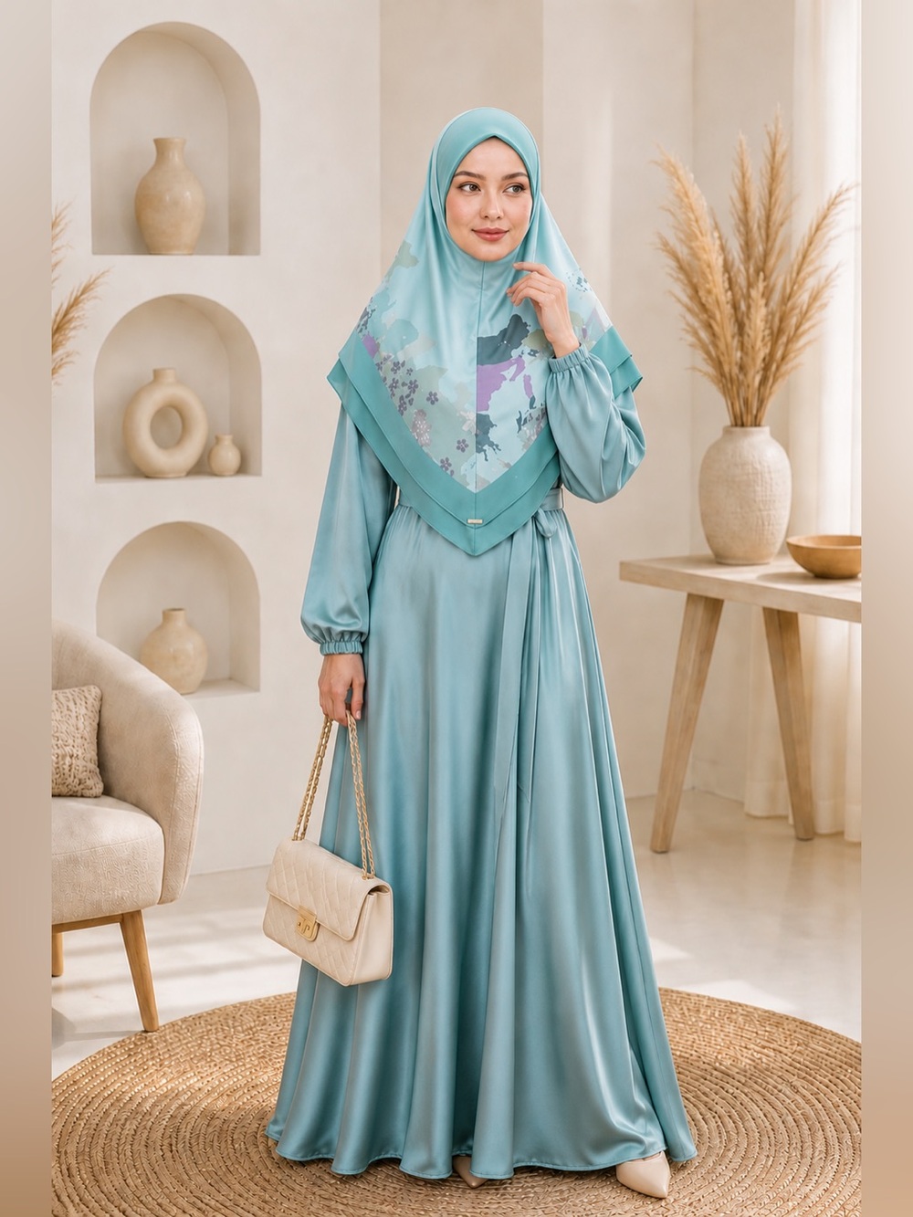 Muslim modest  Ready-to-Wear dibble layered Hijab Adult Instant Hijab scarf